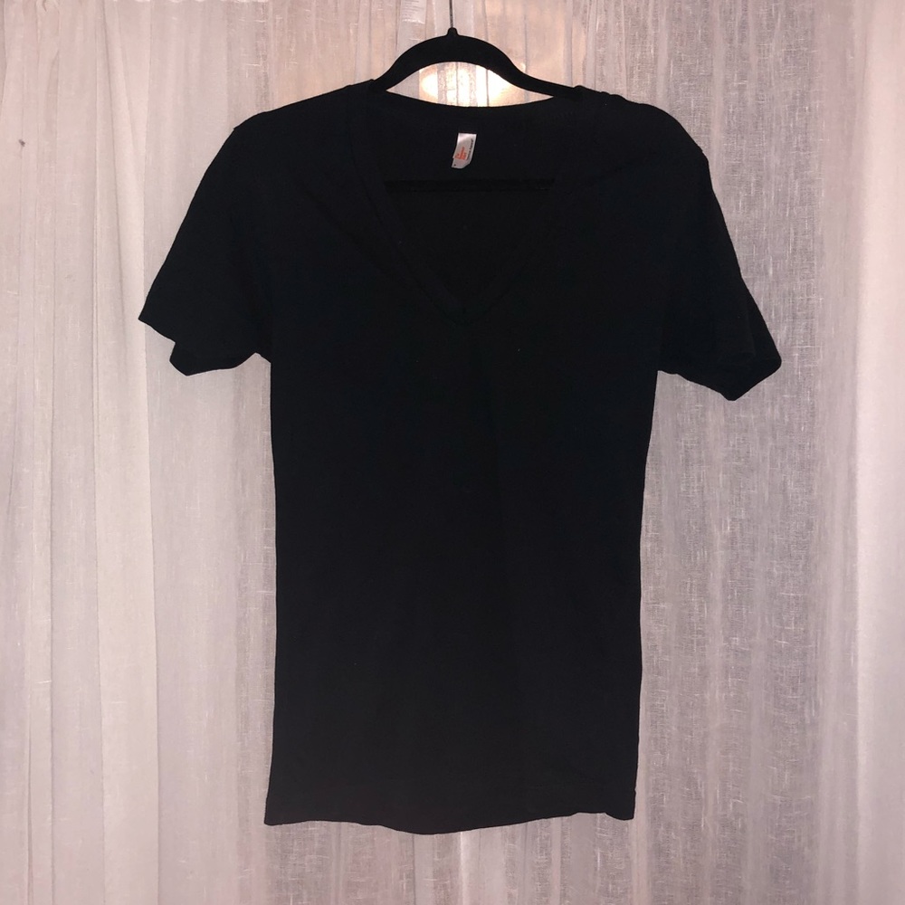 American Apparel Deep V Tee - Navy - Size Small